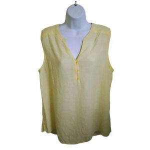 Reitmans Sleeveless  Blouse, Yellow, XXL